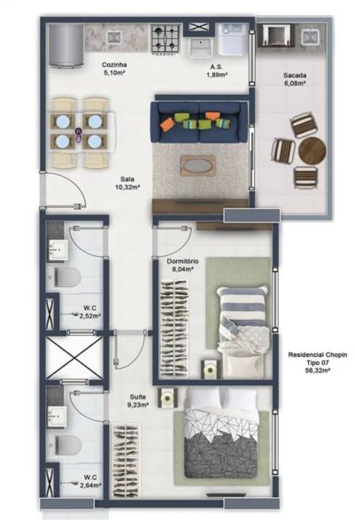 Apartamento, 2 quartos, 57 m² - Foto 4