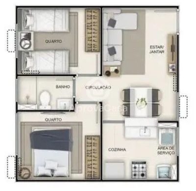Apartamento, 2 quartos, 39 m² - Foto 2