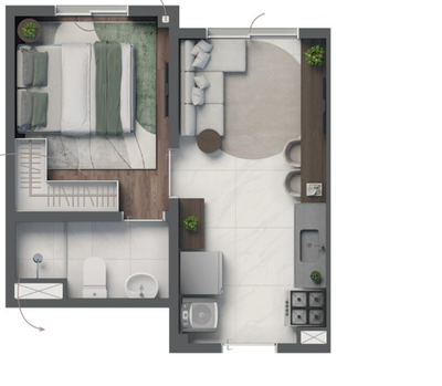 Apartamento, 2 quartos, 31 m² - Foto 1