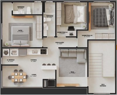 Apartamento, 3 quartos - Foto 3