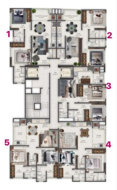 Apartamento, 2 quartos, 56 m² - Foto 3