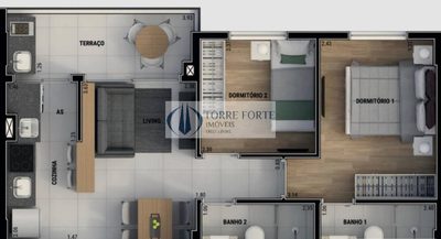 Apartamento, 2 quartos, 45 m² - Foto 2