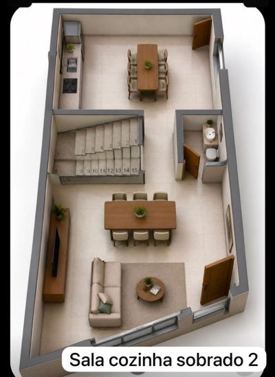Sobrado, 3 quartos, 123 m² - Foto 1