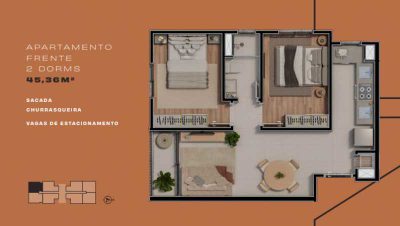 Apartamento, 2 quartos, 45 m² - Foto 1