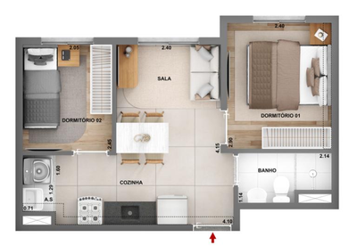 Apartamento, 2 quartos, 54 m² - Foto 1
