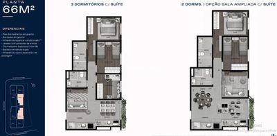 Apartamento, 3 quartos, 66 m² - Foto 2