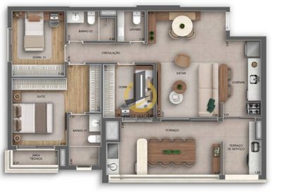 Apartamento, 3 quartos, 95 m² - Foto 1