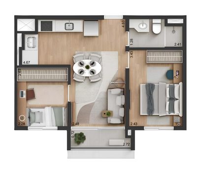 Apartamento, 2 quartos, 41 m² - Foto 4