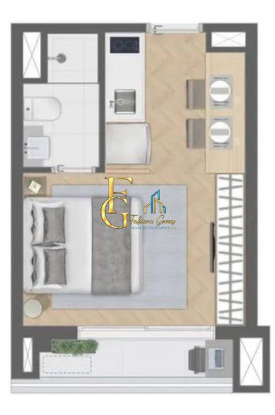 Apartamento, 1 quarto, 23 m² - Foto 2