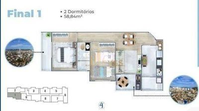 Apartamento, 2 quartos, 58 m² - Foto 3