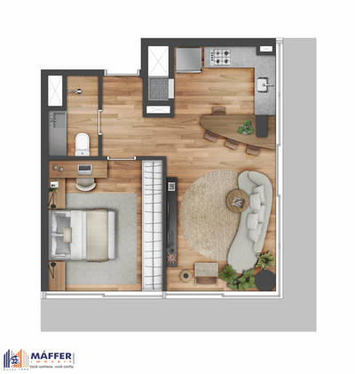 Apartamento, 1 quarto, 46 m² - Foto 2