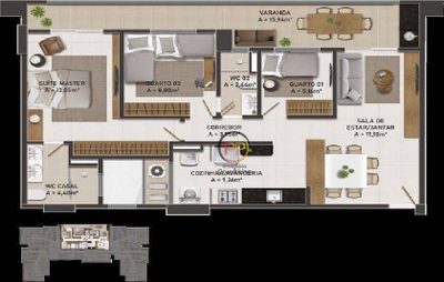 Apartamento, 3 quartos, 93 m² - Foto 1