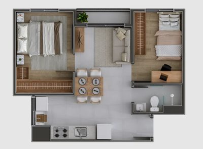 Apartamento, 2 quartos, 38 m² - Foto 1