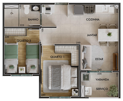 Casa, 2 quartos, 66 m² - Foto 4