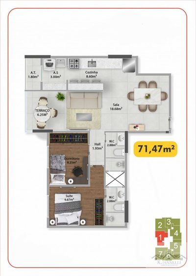 Apartamento, 2 quartos, 66 m² - Foto 4