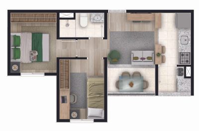 Apartamento, 2 quartos, 50 m² - Foto 5