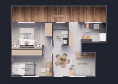 Casa, 2 quartos, 39 m² - Foto 4