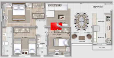 Apartamento, 2 quartos, 63 m² - Foto 2