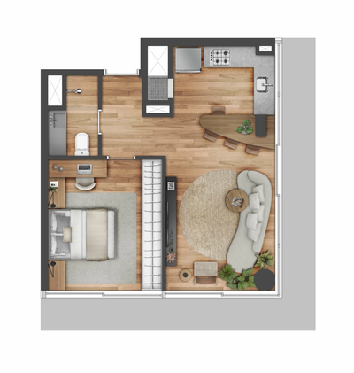 Apartamento, 1 quarto, 46 m² - Foto 2